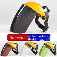 Casco de Soldadura Transparente Protector para PC, Protector Facial Antisalpicaduras, Resistente a Impactos, Antideslumbrante, Antigrasa, Amarillo, para la Parte Superior de la Cabeza