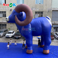 Ballon gonflable d'animaux de chèvre de dessin animé de mascotte de chèvre gonflable en plastique pour la fête de zoo