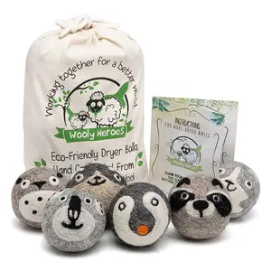 top seller 2024 pack of 6 pure organic 100% New Zealand wool dryer balls laundry dryer hair dryer handmade xl