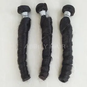 7-12A Indian Raw Virgin Hair Bundles Romance Bouncy Curly Funmi Hair Double Drawn Cuticle Aligned Human Hair Bundles Extension