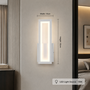 Applique murale LED moderne en acrylique pour intérieur, corps métallique, CCT sélectionnable, 15W, pour chambre, salon, couloir, projet hôtelier - Product Image 3