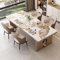 Table à manger moderne en marbre pour salon, cuisine, restaurant, avec 8 à 10 chaises