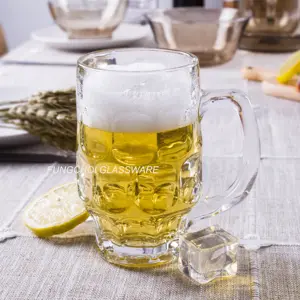 12.3oz 350ml single wall custom Anhui supply engraved beer glass cup for wholesale retail