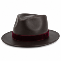 Sombrero de Vaquero de Lujo de Alta Gama con Cinta de Terciopelo, Color Personalizado Vintage, Ala Ancha, Gorra Plana para Hombre, para Actividades al Aire Libre y Equitación