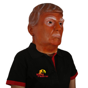 Masque intégral réaliste en latex de célébrité, cheveux bruns, texture faciale réaliste, thème drôle et amusant, pour Halloween, cosplay, fête costumée - Product Image 5
