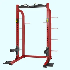 Komersial Gym Mesin Squat Rak Daya Kandang dengan Pull Up Bar