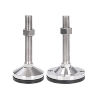 Pied de nivellement réglable en acier inoxydable 304, support de machine fixe avec patin en caoutchouc antidérapant pour équipement d'automatisation CNC