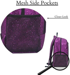 กระเป๋าเป้สะพายหลังสำหรับเด็กผู้หญิง ลายกลิตเตอร์ น้ำหนักเบา ทนทาน เหมาะสำหรับการเดินทางและใช้ในโรงเรียน มีช่องใส่ขวดน้ำ - Product Image 4