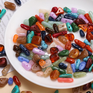 Acrylic Irregular Pebble <b>Beads</b> Mixed Color Bulk For Jewelry Making - Product Image 3