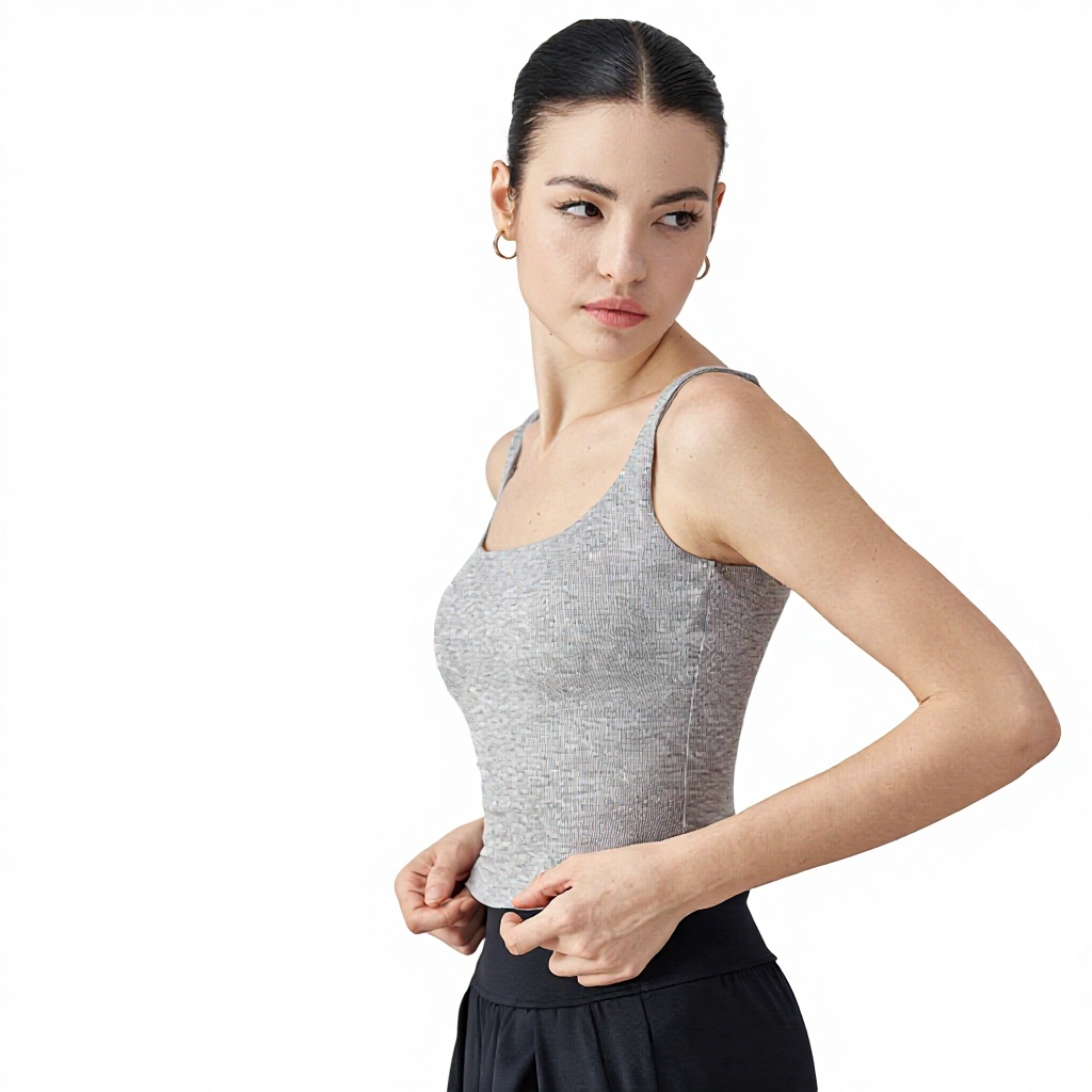 Nylon Ribbed Breathable High Support Yoga Tank Top Women's Crisscross Straps Beautiful Back Sports Bra