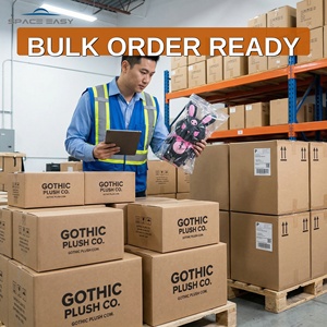 El Mejor Peluche de Conejo Gótico Negro y Rosa Personalizado Certificado, Animal de Peluche Oscuro y Adorable con Bordado de Corazón Roto, Fábrica OEM ODM - Product Image 6