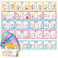 Cartes flash d'apprentissage précoce certifiées CPC, colorées, laminées, 26 lettres ABC, cartes flash de mots pour enfants de 2 à 6 ans