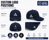 Casquette de baseball personnalisée en gros à 5 panneaux en coton, visière incurvée réglable, logo brodé, unisexe, promotionnelle, style « Dad Hat »