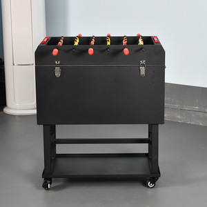 Intrattenitore <span class=keywords><strong>esterno</strong></span> in metallo <span class=keywords><strong>calcio</strong></span> <span class=keywords><strong>balilla</strong></span> classico nero pieghevole piscina <span class=keywords><strong>calcio</strong></span> tavolo per i bambini - Product Image 3