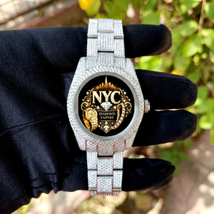 NYC DIAMOND EMPIRE นาฬิกาข้อมือผู้ชายคุณภาพสูงหรูหรา ตัวเรือนสแตนเลสทรงเหลี่ยม 41 มม. กระจกอะนาล็อก ระบบกลไก ปุ่มกด - Product Image 1