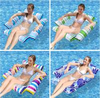 Hamac flottant personnalisé avec logo, à rayures, pour piscine, pour adultes, en PVC gonflable, avec filet, chaise flottante pour piscine