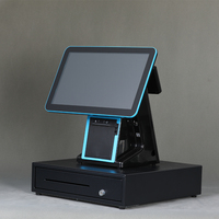 15.6 ''système de point de vente de bureau simple double écran caisse enregistreuse Pos Machine affichage tactile tout en un Pos Terminal
