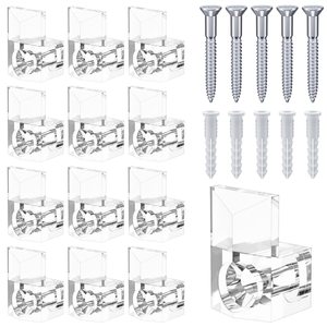 Clear <b>Mirror</b> Bracket Holder <b>Plastic</b> Wall Mount Support For Glass Cabinet Door Shelf Installation - Product Image 1