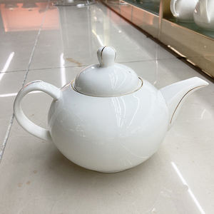 Service à thé en porcelaine de petite taille à prix avantageux de 1000 ml, théière en céramique blanche, théière en céramique, théière en porcelaine bon marché - Product Image 3