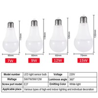 Ampoule LED Intelligente à Détecteur de Mouvement Radar AC220V 85-265V, Culot E27, Ampoule Infrarouge Intelligente 5W 7W 9W 12W 15W, Lampe Intelligente pour Patio, Porche et Jardin
