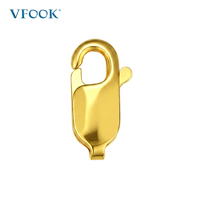 Composants de fabrication de bijoux fins DIY VFOOK Findings, fermoirs mousquetons en laiton durable plaqué or 14 carats pour fournitures de colliers