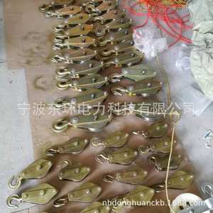 Poulie de traction à roue simple/double/triple en alliage d'aluminium avec corde en chanvre 1T-10T, plaque en fer pour applications de grue de camion - Product Image 5