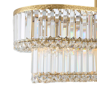 Lustre suspendu rectangulaire moderne de luxe en cristal K9 avec cadre métallique pour îlot de cuisine, salle à manger, décoration intérieure