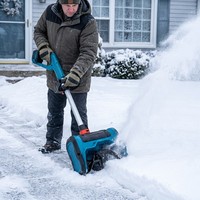 Pelle à neige électrique de 10 pouces avec batterie 3.0Ah et chargeur pour trottoir et allée