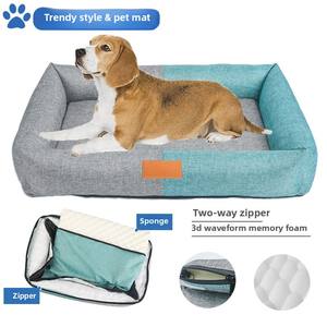 Tüm mevsim pamuk keten kare Pet Mat nötr japon kore tarzı ayrılabilir fermuar katı kedi yuva kedi köpek için yatak - Product Image 6