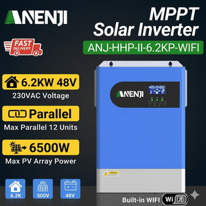 Inversor Híbrido Anenji ANJ-HHP-II-6.2KP-WIFI de 6.2kw, Inversor Solar Fuera de la Red y Conectado a la Red, con Wifi Integrado, Pantalla a Color, MPPT, en Stock - Product Image 2