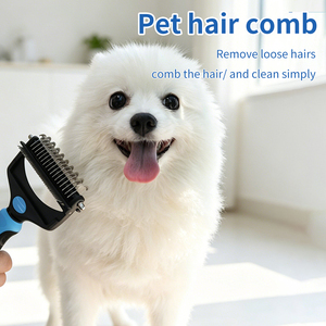 หวีแปรงสแตนเลสสองด้านแบบพับได้อเนกประสงค์ สำหรับสัตว์เลี้ยง ช่วยกำจัดขนพันกันและขนร่วง เป็นมิตรต่อสิ่งแวดล้อม - Product Image 4