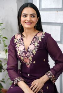 Premium womens festive georgette salwar suit set with <b>sequins</b> embroidery <b>top</b> trouser dupatta stitched ethnic wear - Product Image 5