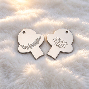 Double Sewing Holes Gold Metal Label <b>Tag</b>, Custom Engraved Letter Metal Logo Plate for Sweater Swimwear Garment - Product Image 3