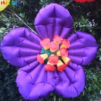 Décoration d'événement de fête géante de haute qualité fleur gonflable rouge rose Bule pour l'extérieur