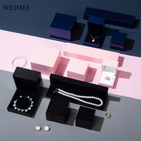 WEIMEI Custom Logo blu Packaging proposta scatola anello collana bracciale scatola di lusso Led luce portagioie