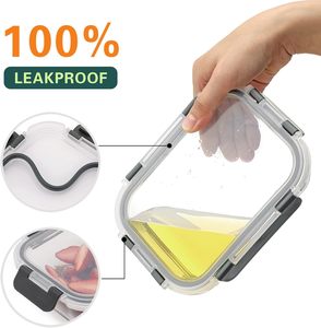 Kitchen Glass Microwavable Airtight Hermetic <b>Lunch</b> <b>Box</b> Set with <b>Stackable</b> Food Grade Containers for Food Storage - Product Image 5