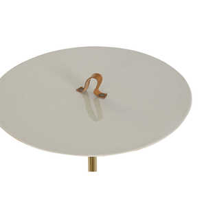 Table d'appoint en fer et cuir 40x40x56cm avec poignée laquée - Product Image 3