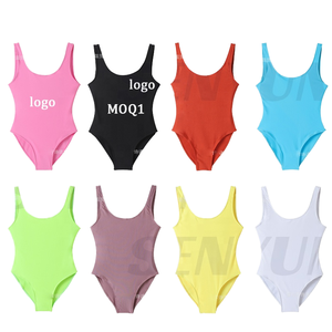 ชุดบิกินี่แบบชิ้นเดียวสำหรับผู้หญิงไซส์พลัสสไตล์ยุโรปอเมริกัน รุ่น Champs Elysees ผลิตจากผ้าสแปนเด็กซ์/ไนลอน ระบายอากาศได้ดี แบบไร้สายด้านหลัง สีพื้น - Product Image 1