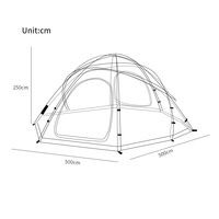 Tente de camping gonflable portable Ruizhan, double couche, quatre saisons, imperméable, protection UV, polyester, 5m*5m*2.5m, deux tentes