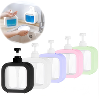 Emballage en plastique personnalisé de luxe, flacon carré de 300 ml et 500 ml, flacon de savon liquide pour les mains, flacon de shampoing, flacon pompe pour lotion en plastique