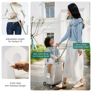 <span class=keywords><strong>Valise</strong></span> portable 2026 pour enfants, avec cadre en aluminium durable, coque rigide, ouverture latérale, et siège bébé intégré - Product Image 4