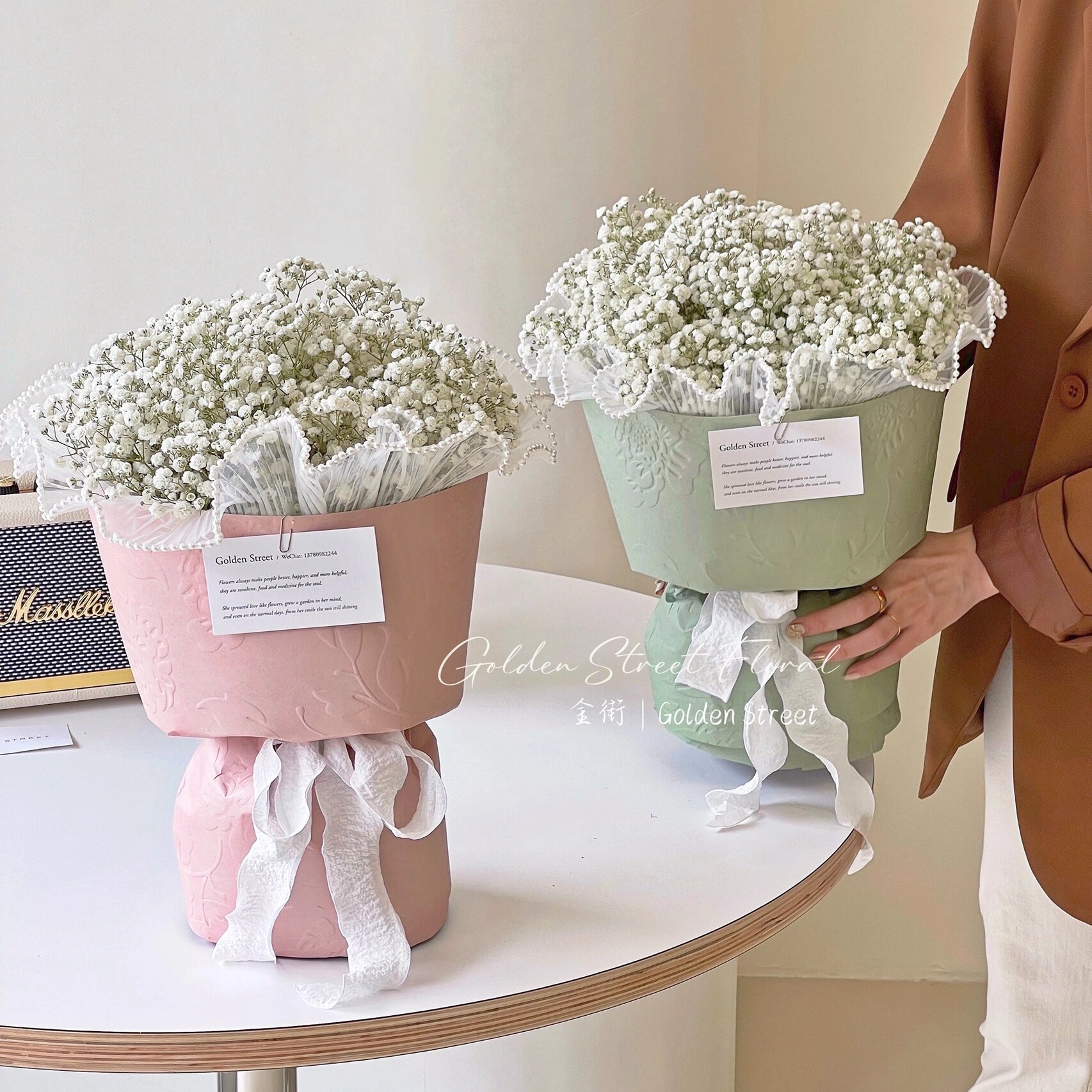 Embossed 3D embossed paper printing Korean bouquet flower art paper decoration matches kraft paper from the florist