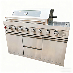 Cocina Exterior Grande para Jardín, Barbacoa Plegable a Gas, Multifuncional, con Asador, Moderna, de Acero Inoxidable 304 - Product Image 5