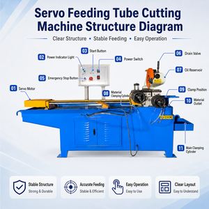 <b>CNC</b> Circular Saw Pipe <b>Cutting</b> <b>Machine</b>, Automatic Burr-Free Steel Tube Cutter for Stainless & Alloy Steel with CE Certification - Product Image 6