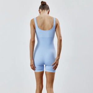 Nuevo entrenamiento Active Wear Mamelucos acanalados Skinny Biker Shorts Mono Bordado Carta Monos de mujer - Product Image 4