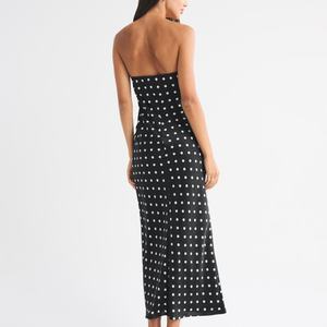 Vestido Maxi sin Tirantes con Estampado Floral y Encaje Bordado, Casual, Veraniego, Ecológico y Transpirable - Product Image 2