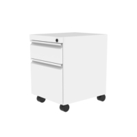Armoire à dossiers portable ignifuge OMNI moderne avec serrure à clé, 3 tiroirs, plateau à crayons et séparateur pour le rangement du bureau à domicile