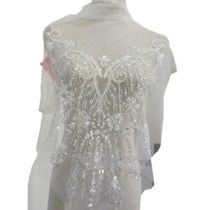 Paillettes di perline per unghie tridimensionali di lusso bianco, toppe di fiori in pizzo, abiti da sposa, materiali decorativi - Product Image 6