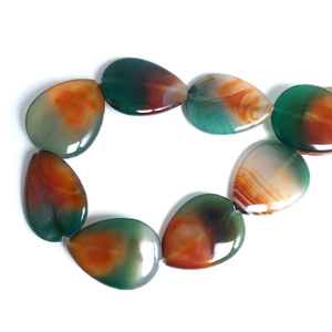 Teardrop sọc <span class=keywords><strong>Onyx</strong></span> Đá tự nhiên con công màu xanh lá cây mã não Bead, Vòng Cổ phụ kiện đồ trang sức sáng tạo 15x20mm 30x40mm 15 inch - Product Image 6