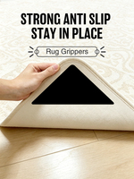 4 pièces de fixations triangulaires en PU pour tapis, épaisseur 1 mm, antidérapantes et anti-bouclage, autocollants d'angle pour tapis, lavables sans résidu, personnalisation acceptée
